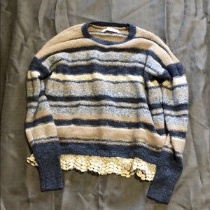 Girls Abercrombie sweater with lace trim
